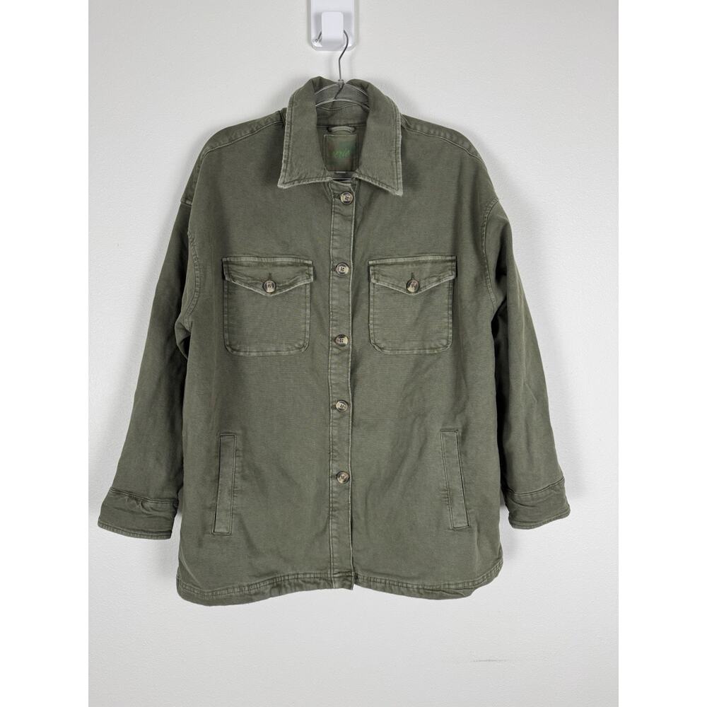 aerie Olive Green Button-Down Utility Jacket